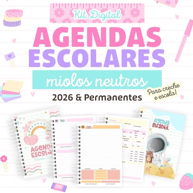 Arquivo Agendas Escolares 2026 e Permanentes - LETTERINHAS 1