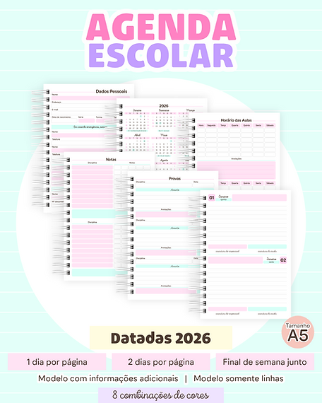 Arquivo Agendas Escolares 2026 e Permanentes - LETTERINHAS 2