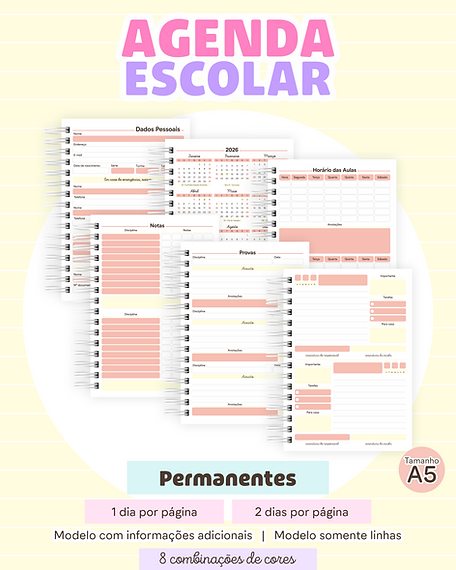 Arquivo Agendas Escolares 2026 e Permanentes - LETTERINHAS 5