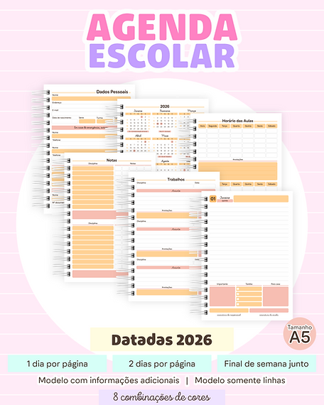 Arquivo Agendas Escolares 2026 e Permanentes - LETTERINHAS 7