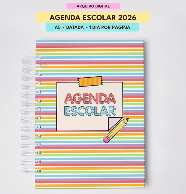 Arquivo Agenda Escolar 2026 Datada A5 1DPP - Mascute 1