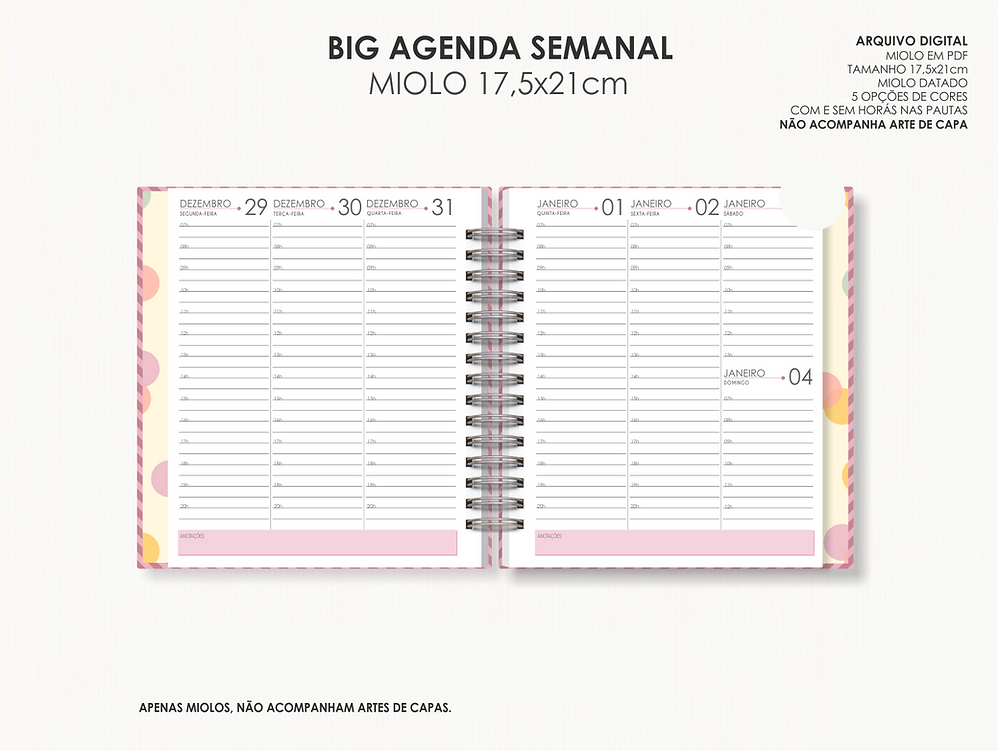 Arquivo Big Agenda Visão Semanal - Moldes da Lê 1
