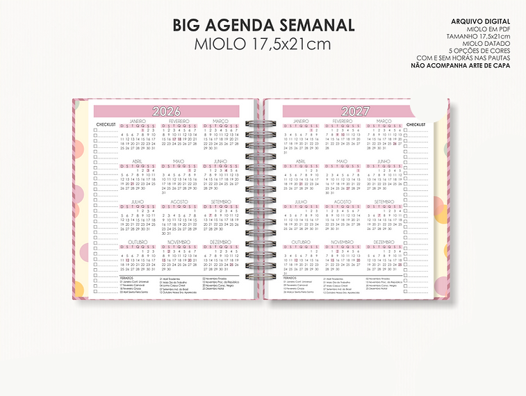 Arquivo Big Agenda Visão Semanal - Moldes da Lê 6