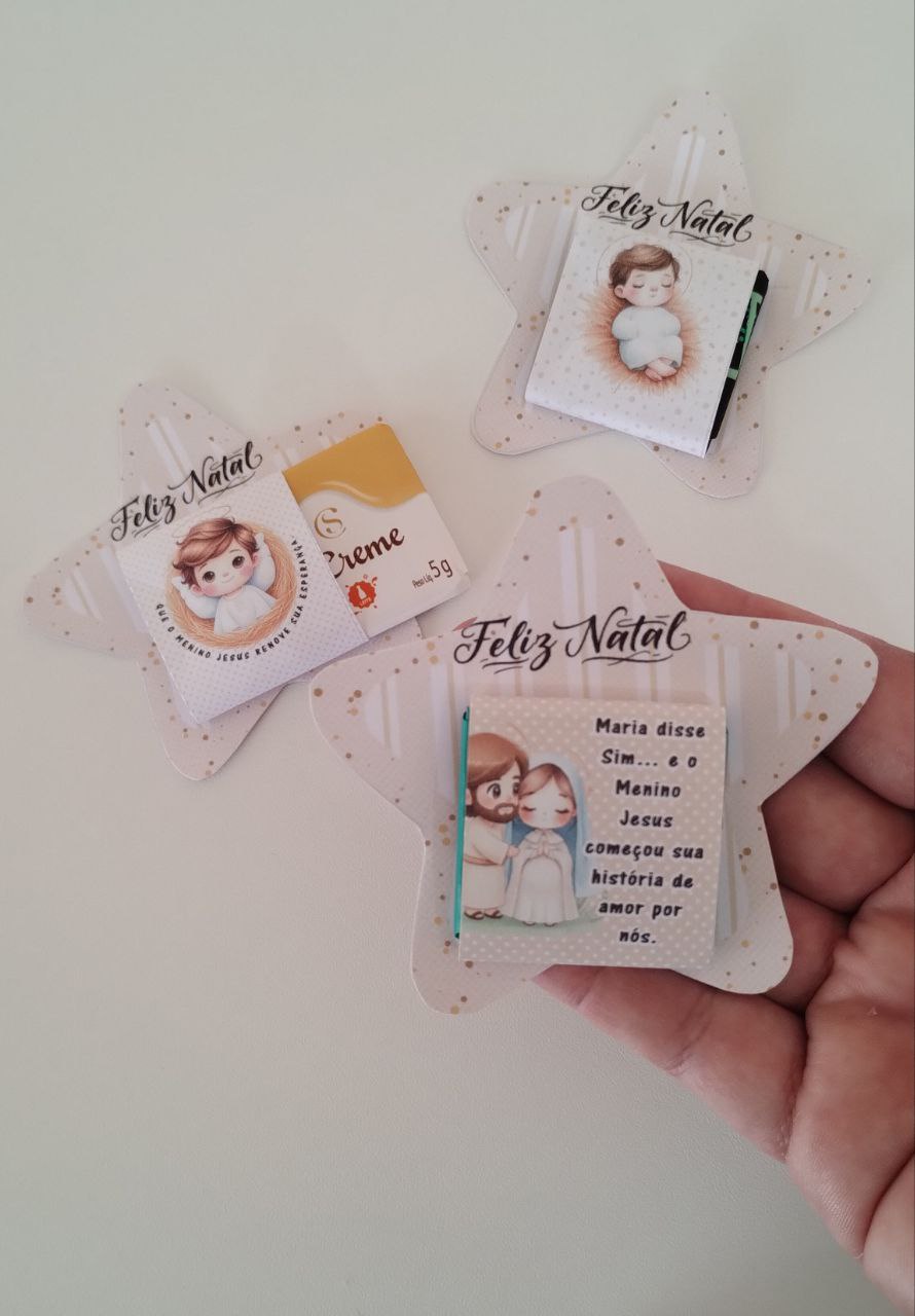 Arquivo Natal Cristão Card Estrela La Creme Cacau - Abelhinha 1