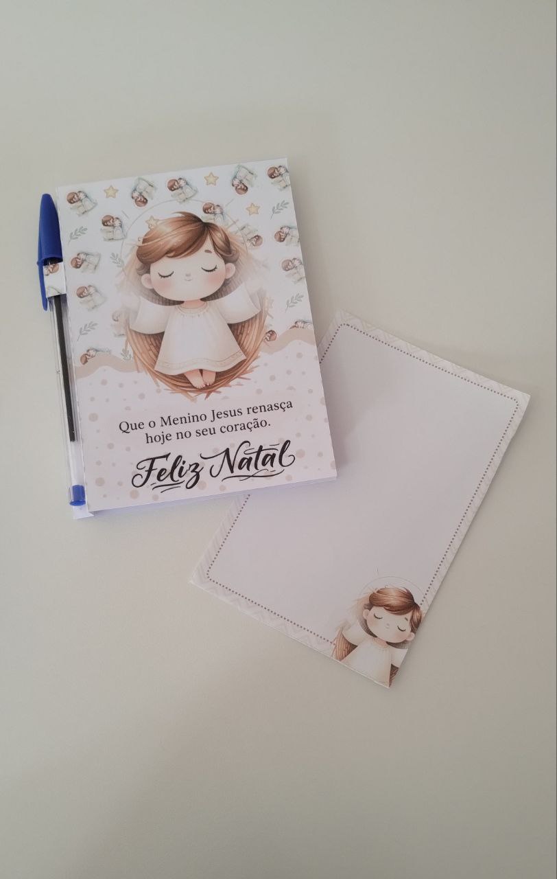 Arquivo Natal Cristão Bloquinho com Caneta - Abelhinha 1