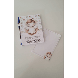 Arquivo Natal Cristão Bloquinho com Caneta - Abelhinha