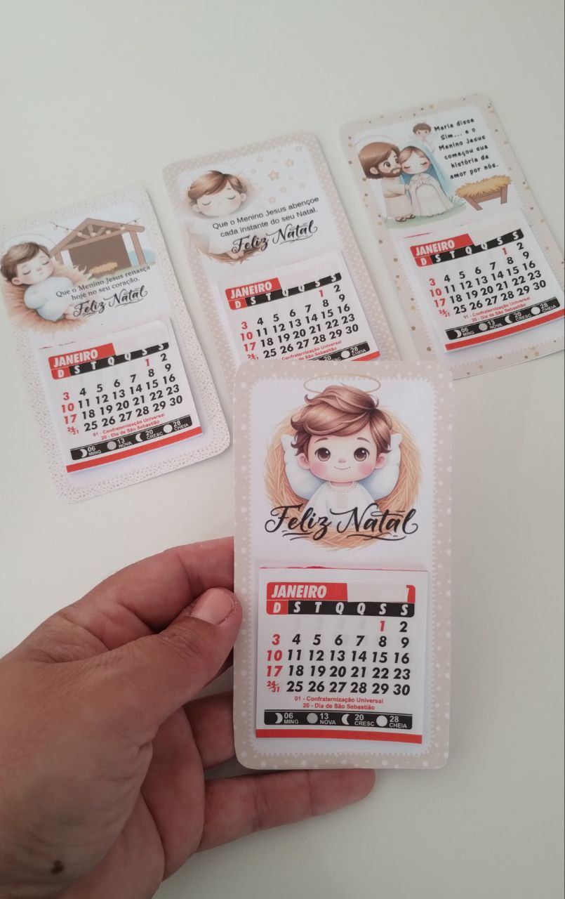 Arquivo Natal Cristão Cartão Calendário - Abelhinha 1