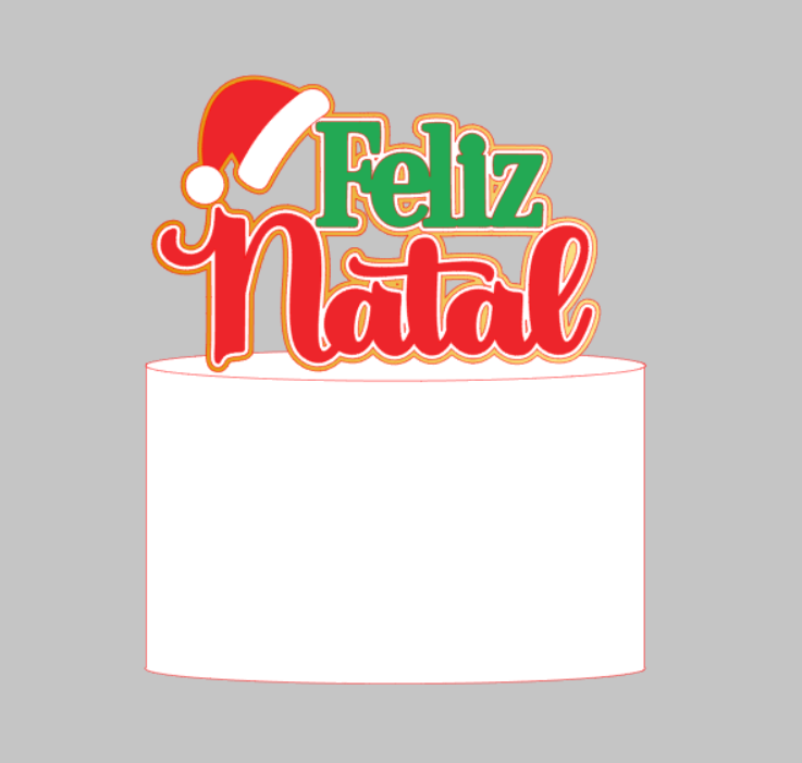 Arquivo Natal Topo de Bolo Feliz Natal - Topper de Luxo 1