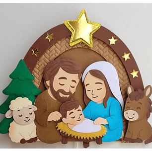 Arquivo Natal Topo de Bolo Feliz Natal Cristão Presépio - Topper de Luxo 