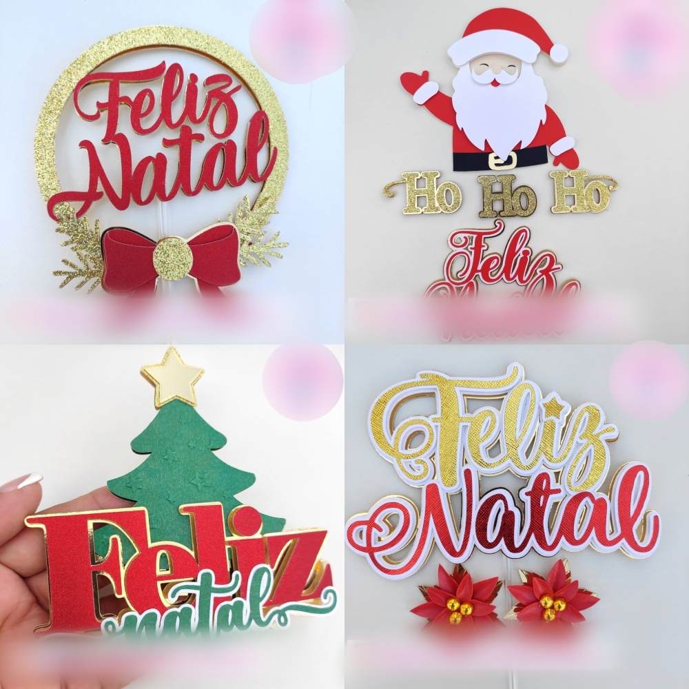  Arquivo Pack Topos de Bolo Coleção Natal  1
