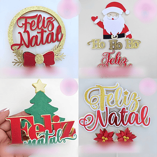  Arquivo Pack Topos de Bolo Coleção Natal 