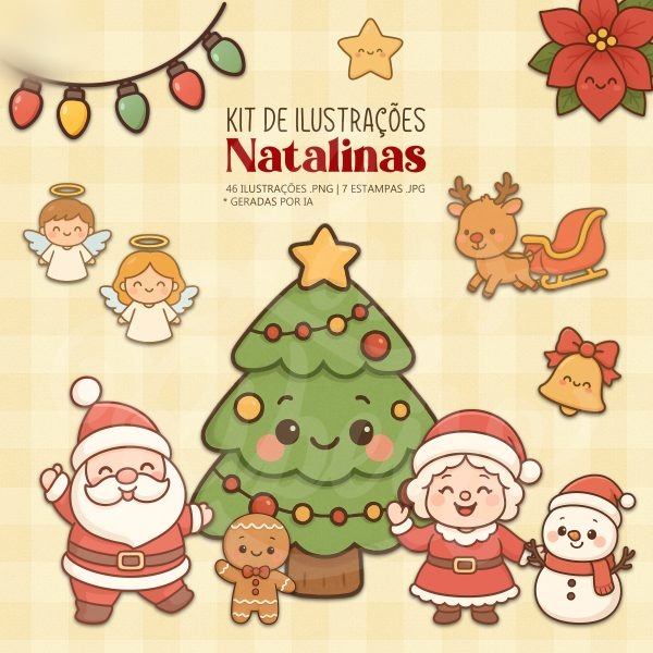 Arquivo Natal Kit Digital Árvore com Papai Noel 1