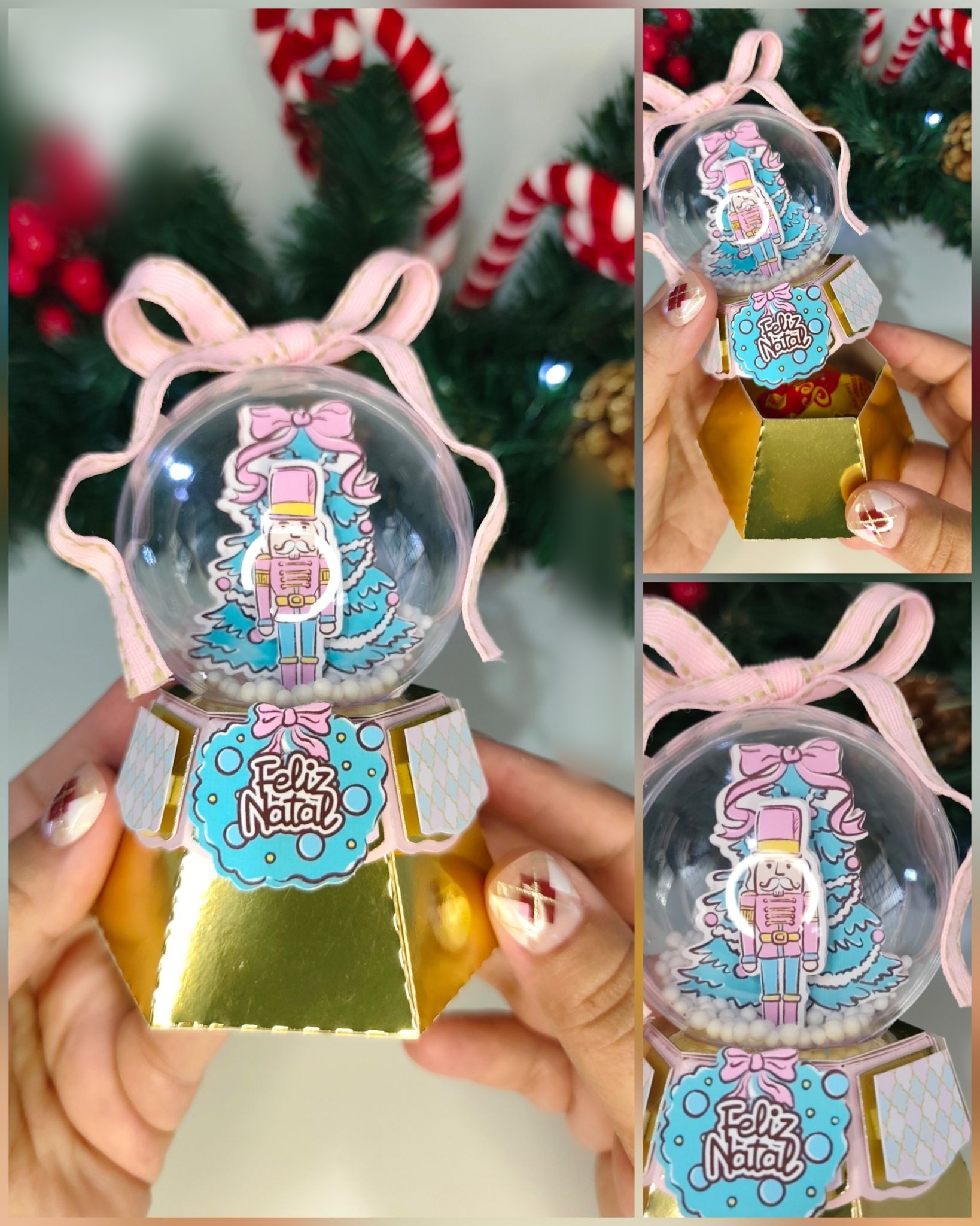 Arquivo Natal Bola de Cristal Baleiro Rosa 1