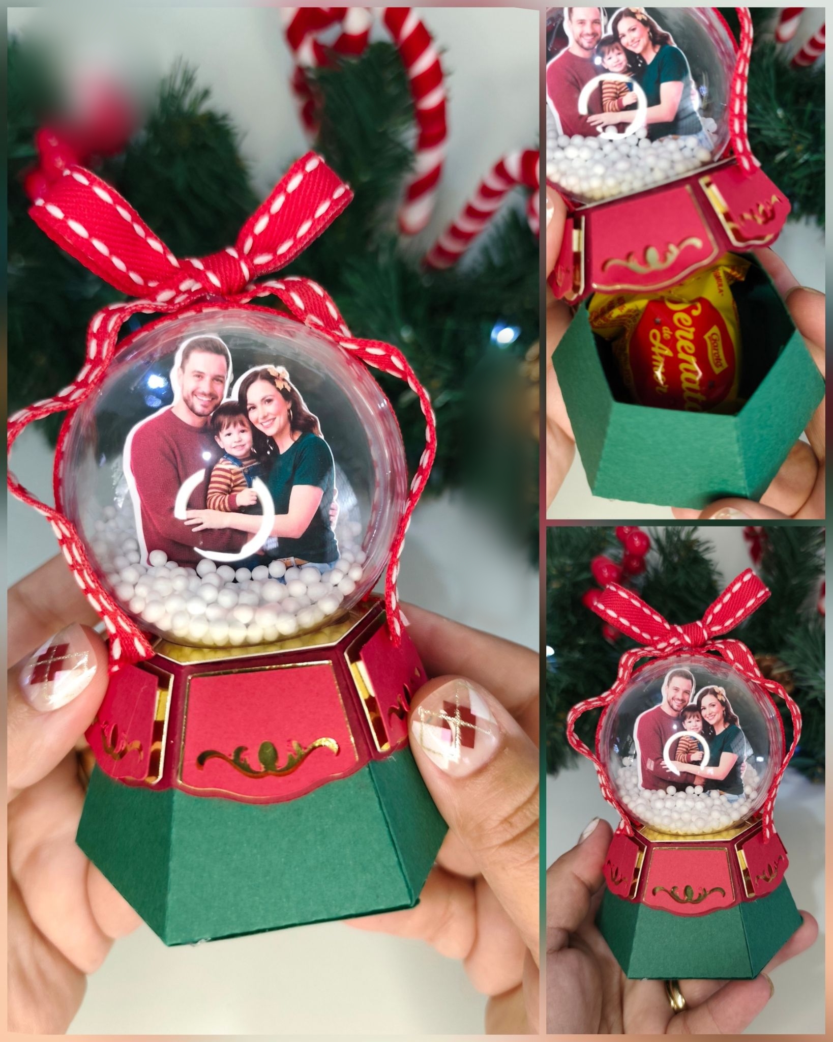 Arquivo Natal Globo de Neve Vermelho 1