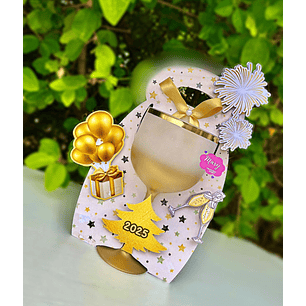 Arquivo Ano Novo Suporte Taça de Gin 2025