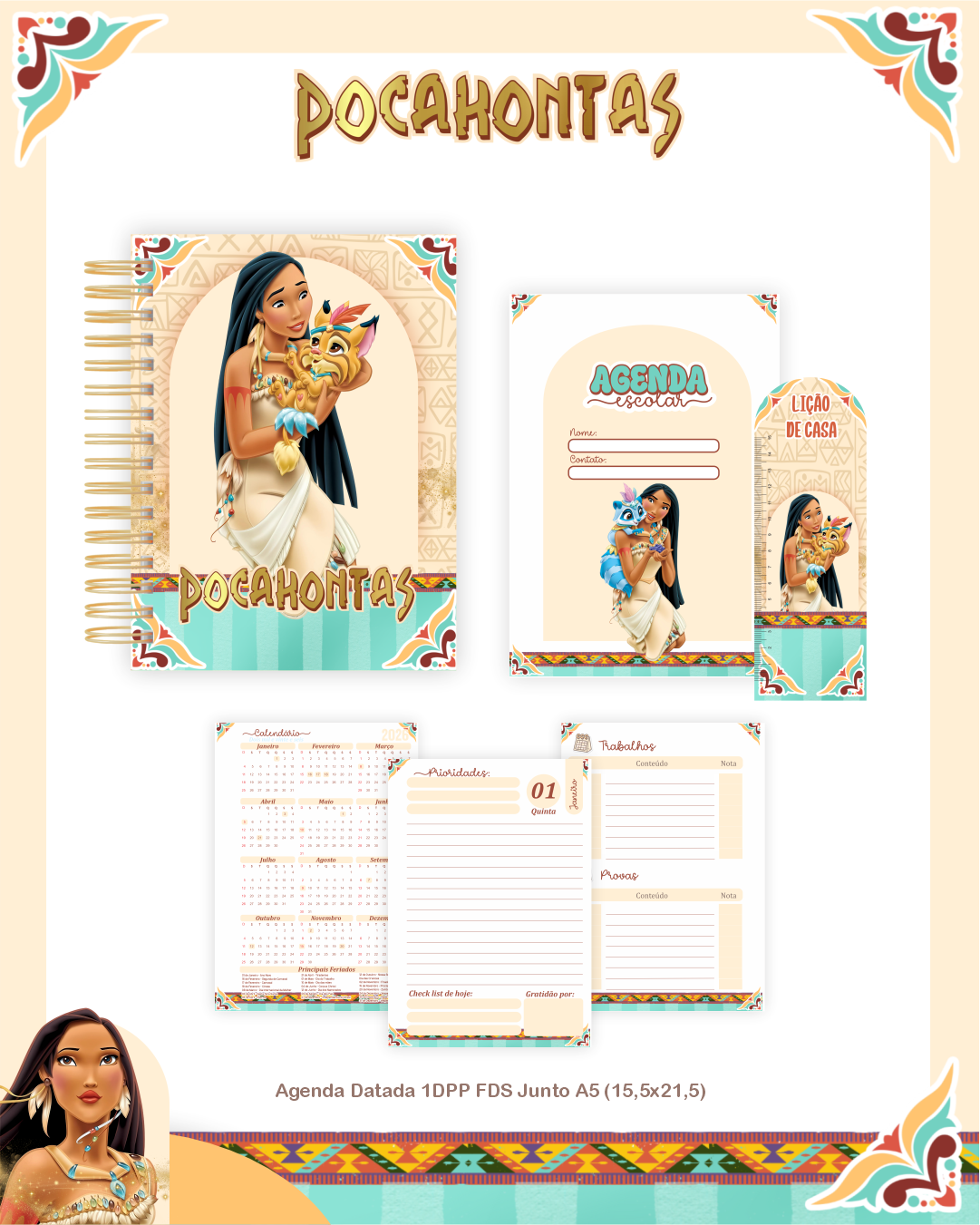 Arquivo Encadernação Escolar 2026 Pocahontas 2
