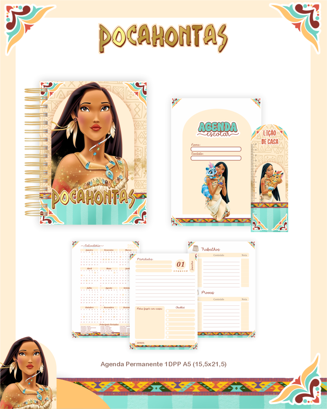 Arquivo Encadernação Escolar 2026 Pocahontas 3