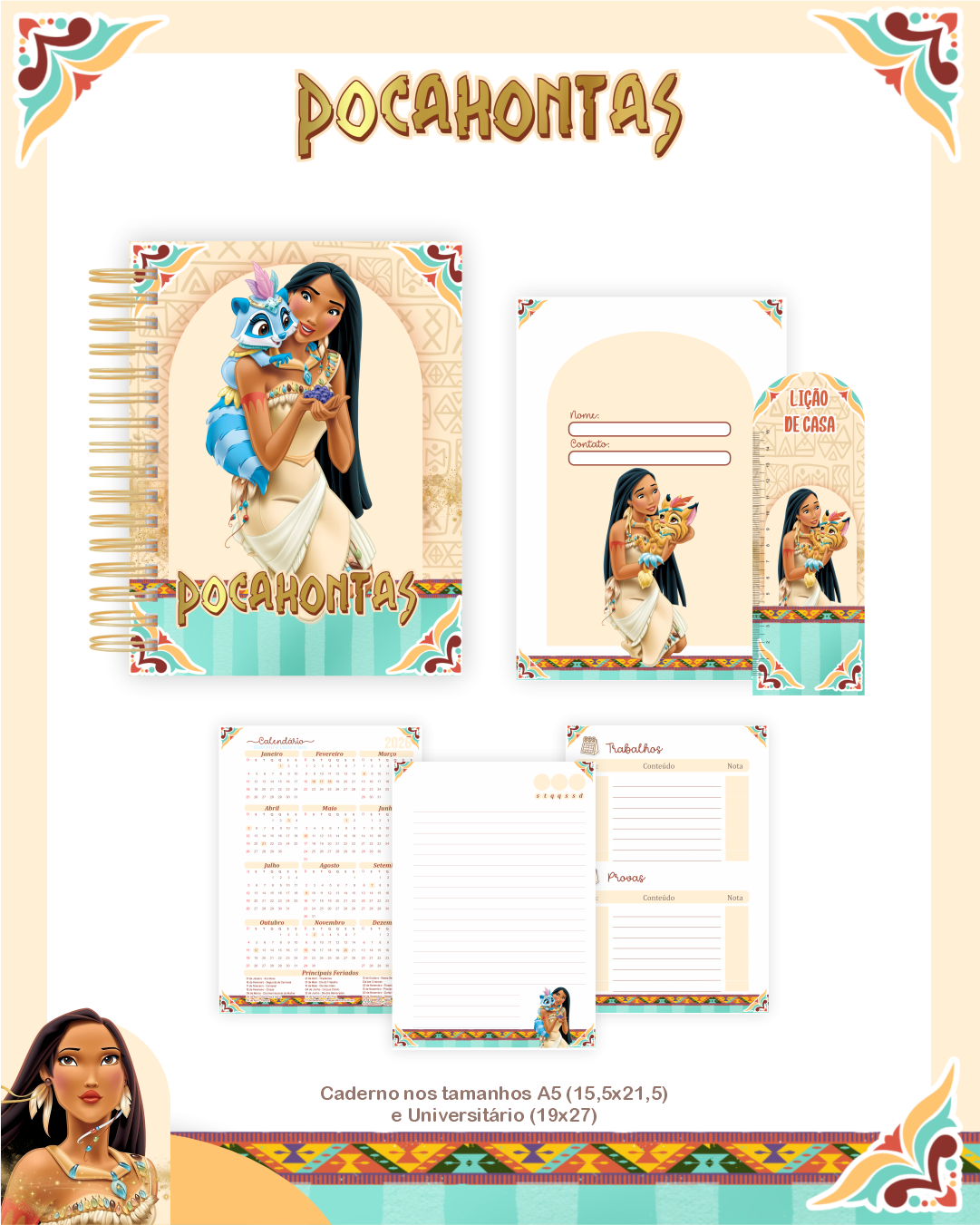 Arquivo Encadernação Escolar 2026 Pocahontas 5