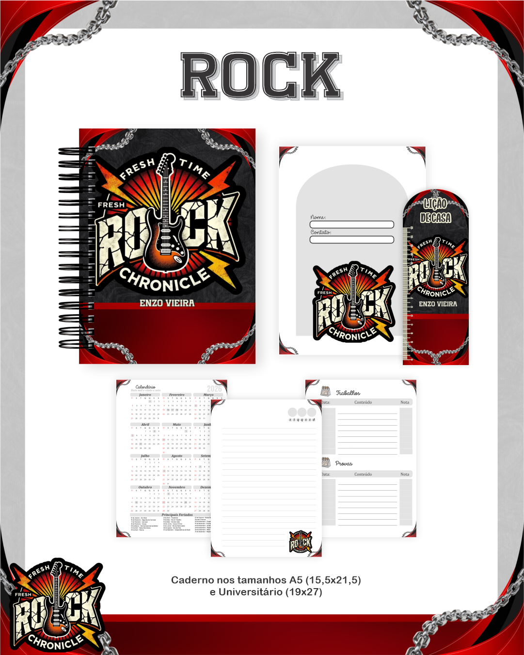 Arquivo Encadernação Escolar 2026 Rock 2