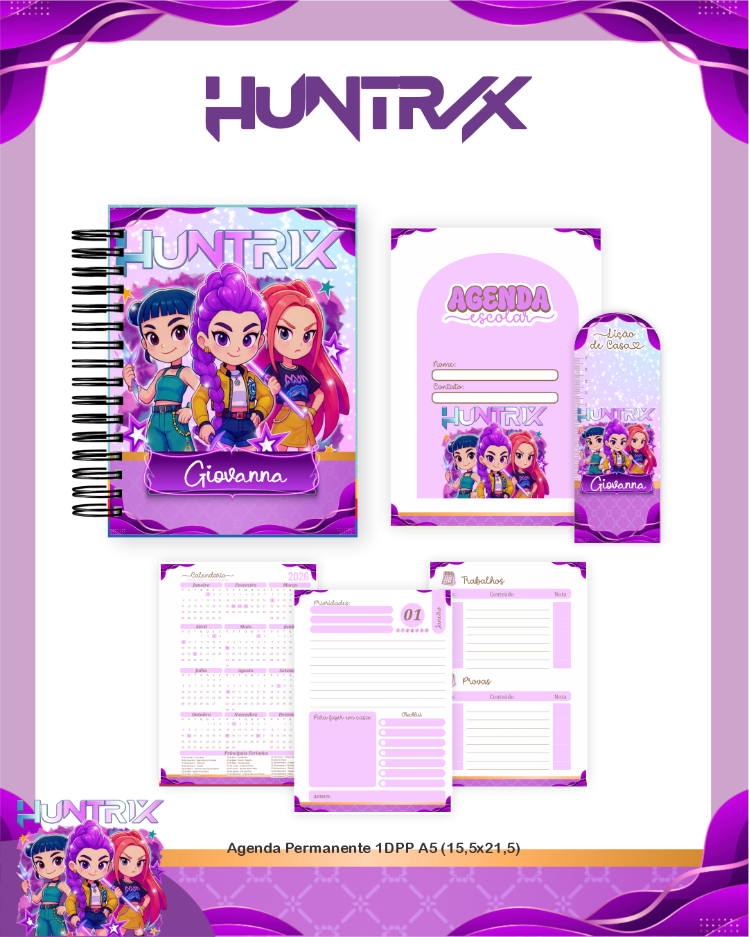 Arquivo Encadernação Escolar 2026 Guerreiras do Kpop 3