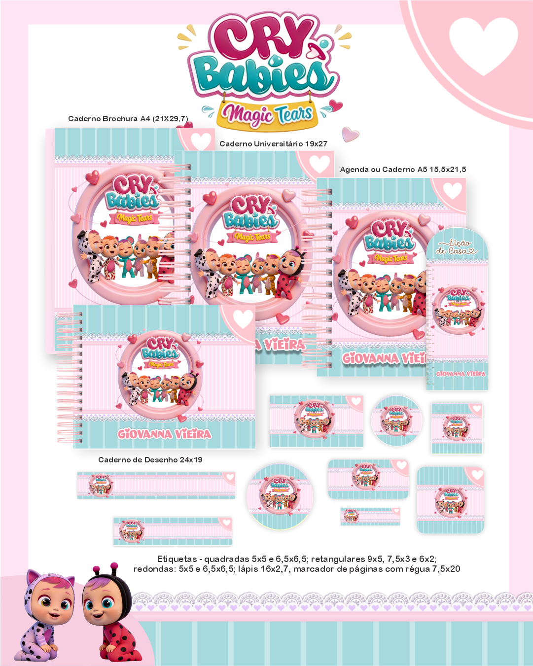 Arquivo Encadernação Escolar 2026 Cry Babies 1