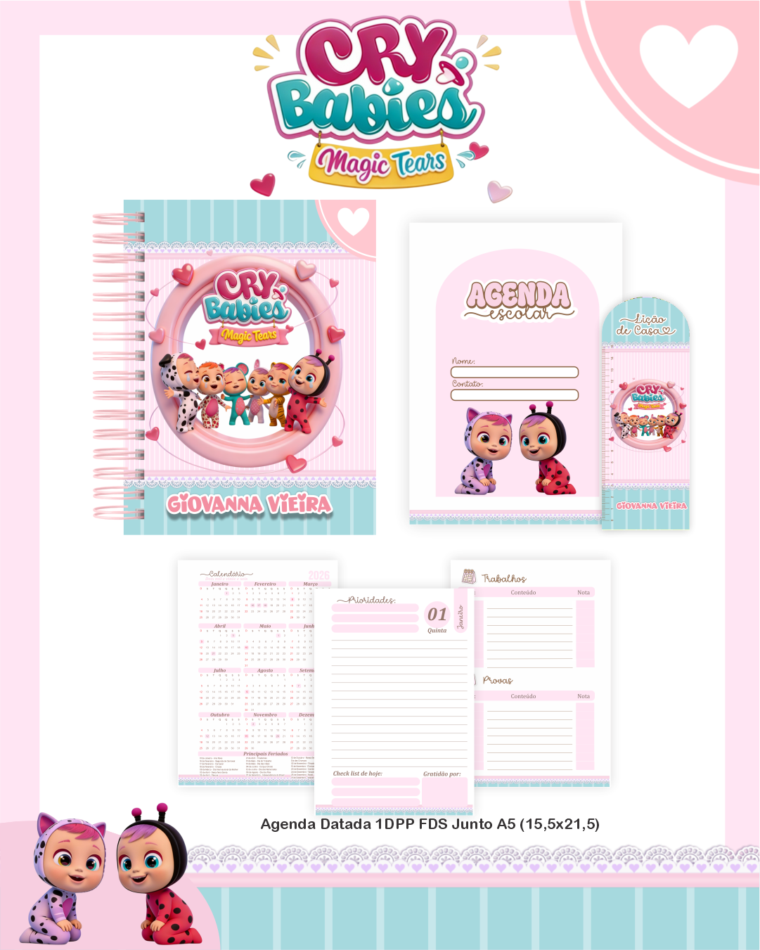 Arquivo Encadernação Escolar 2026 Cry Babies 2