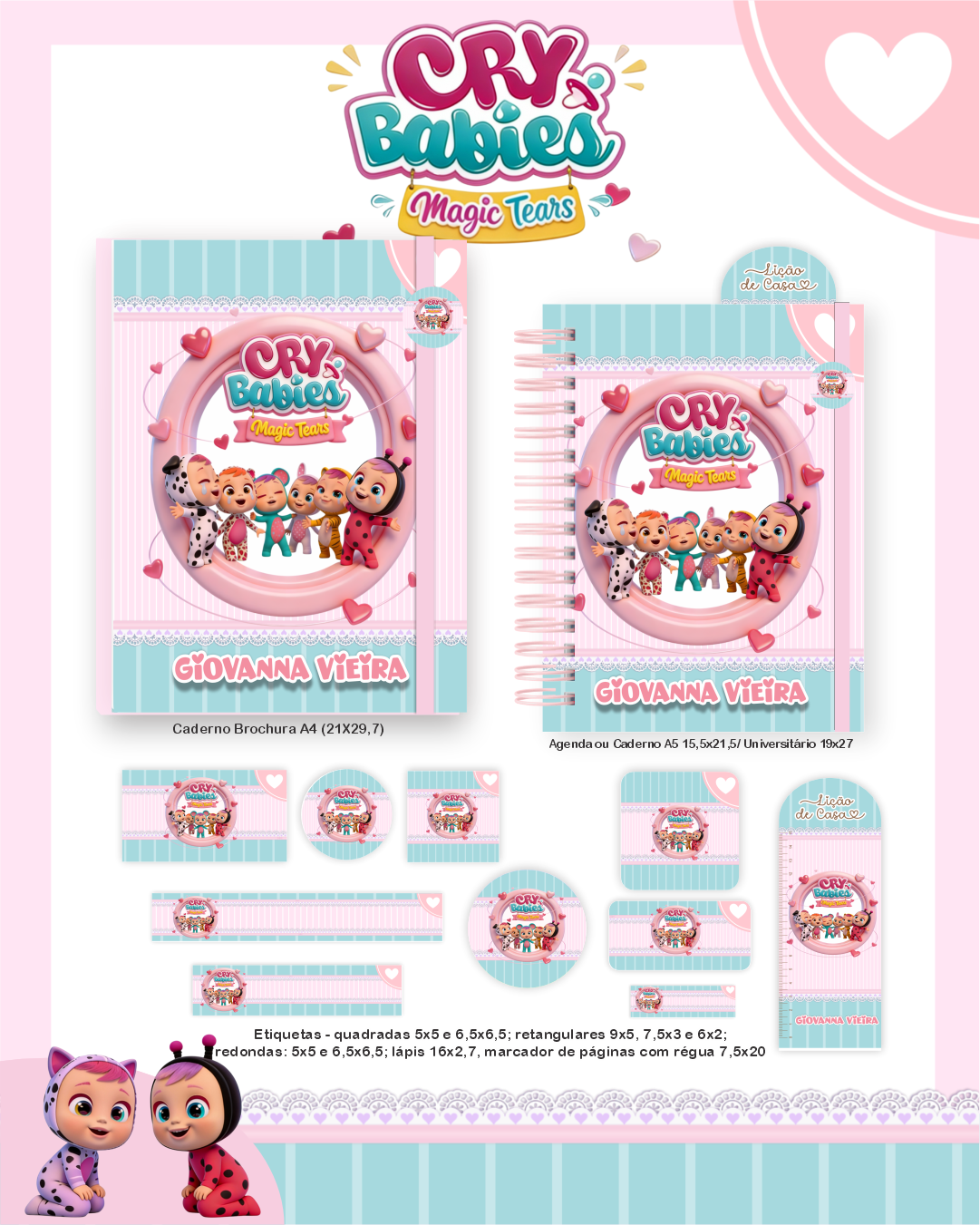 Arquivo Encadernação Escolar 2026 Cry Babies 4