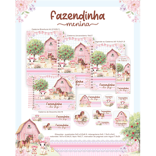 Arquivo Encadernação Escolar 2026 Fazendinha Menina