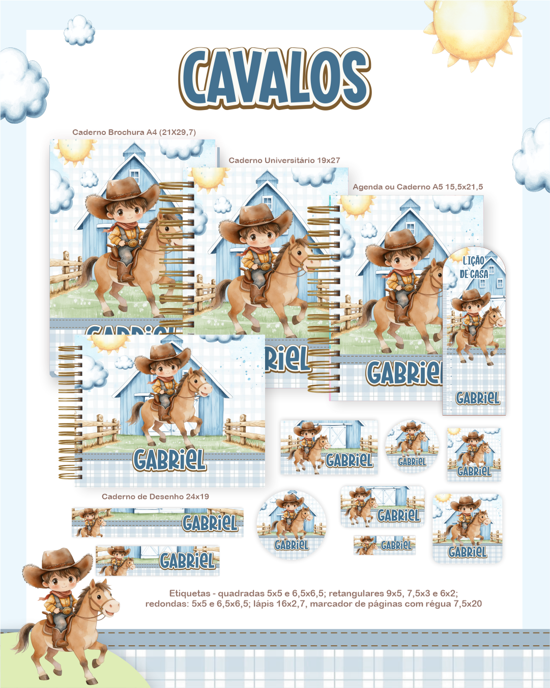 Arquivo Encadernação Escolar 2026 Cavalos 1