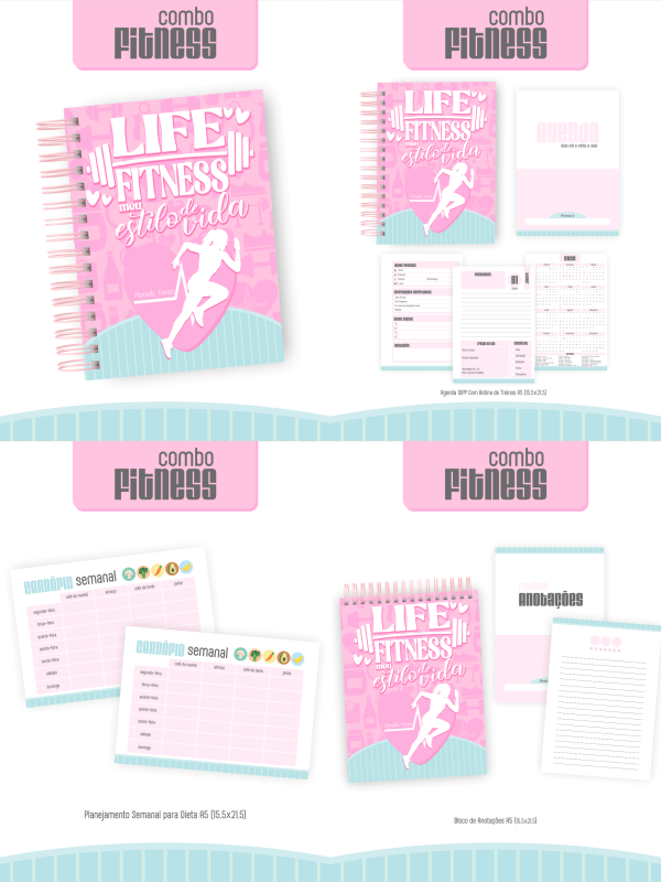 Arquivo Combo Encadernação Fitness 2026 Feminino 1