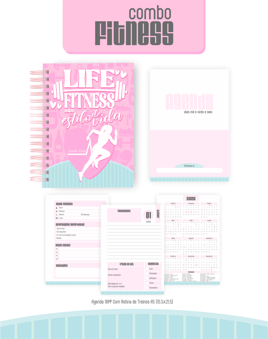 Arquivo Combo Encadernação Fitness 2026 Feminino 2