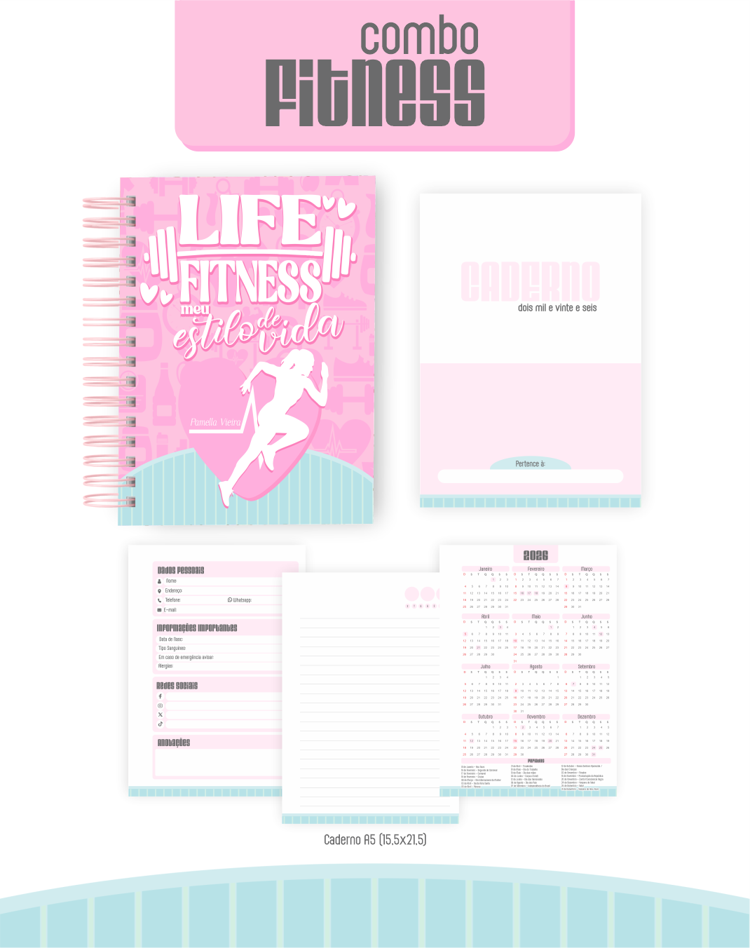 Arquivo Combo Encadernação Fitness 2026 Feminino 5
