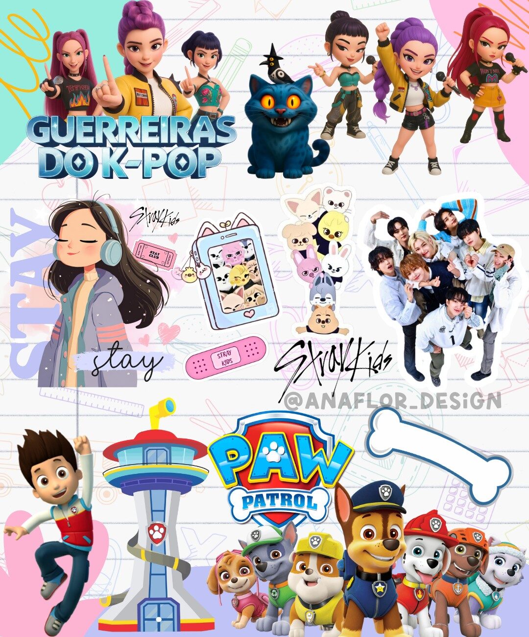 Kit Digital para Etiquetas Escolares  60 TEMAS 11