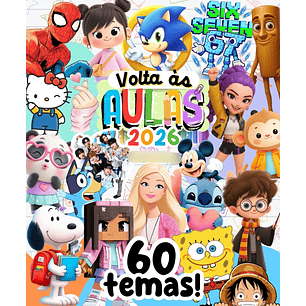 Kit Digital para Etiquetas Escolares  60 TEMAS