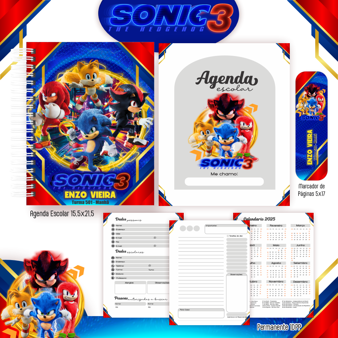 Arquivo Encadernação Escolar Sonic 2