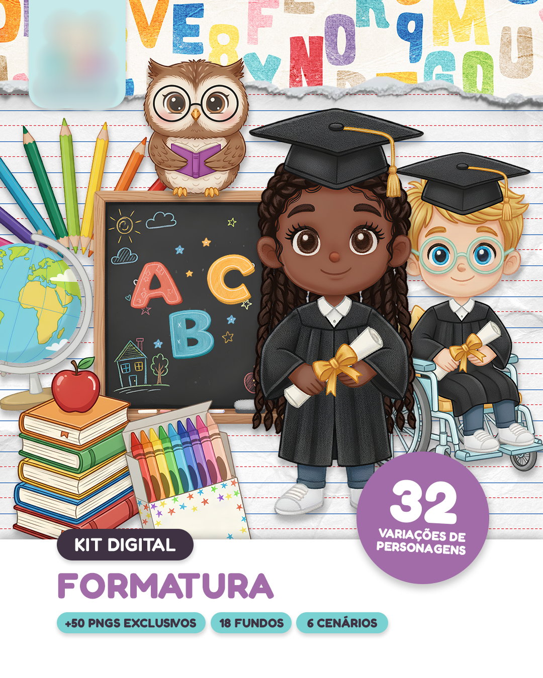 Arquivo Kit Digital Formatura ABC 1