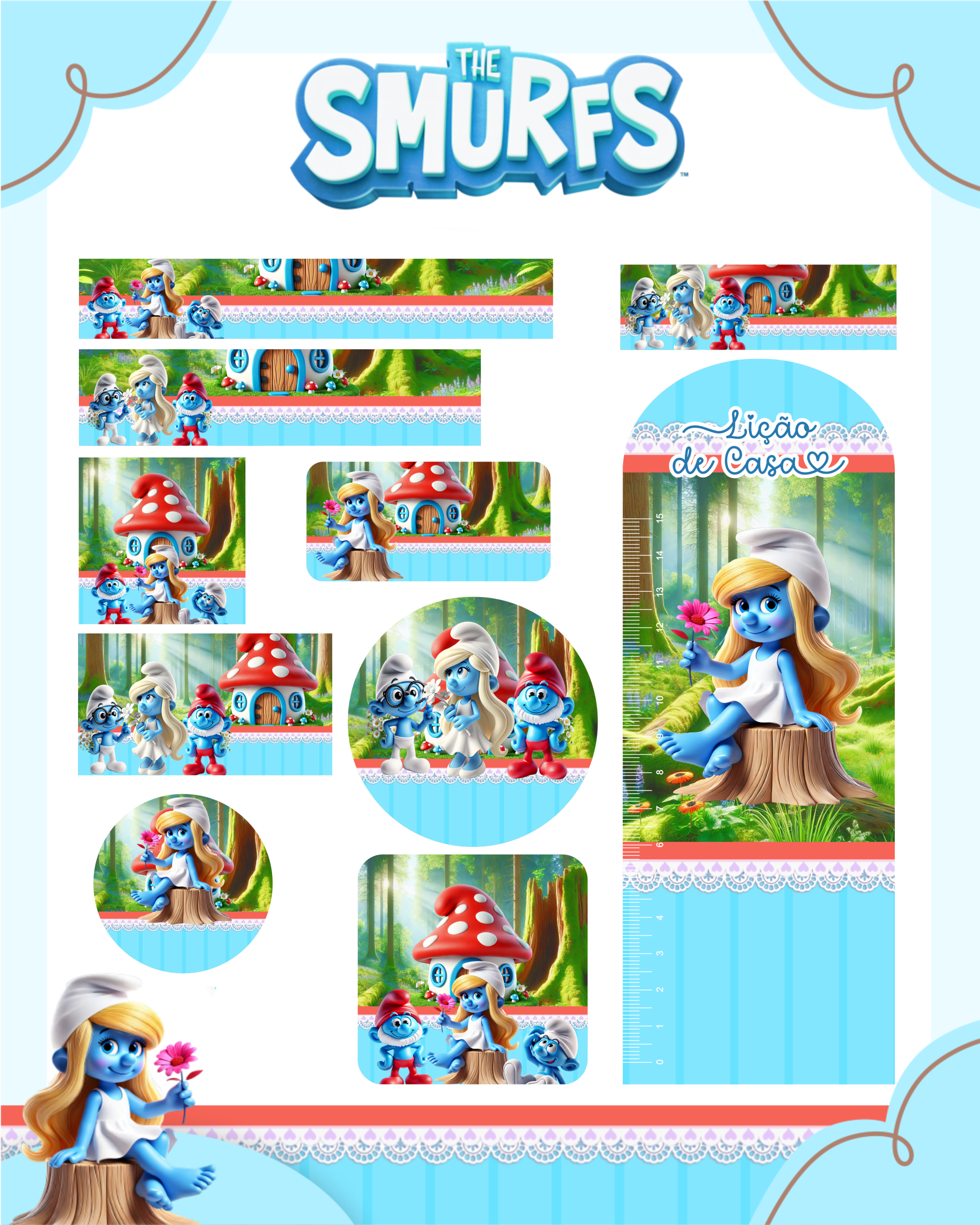 Arquivo Etiqueta Escolar Os Smurfs  1