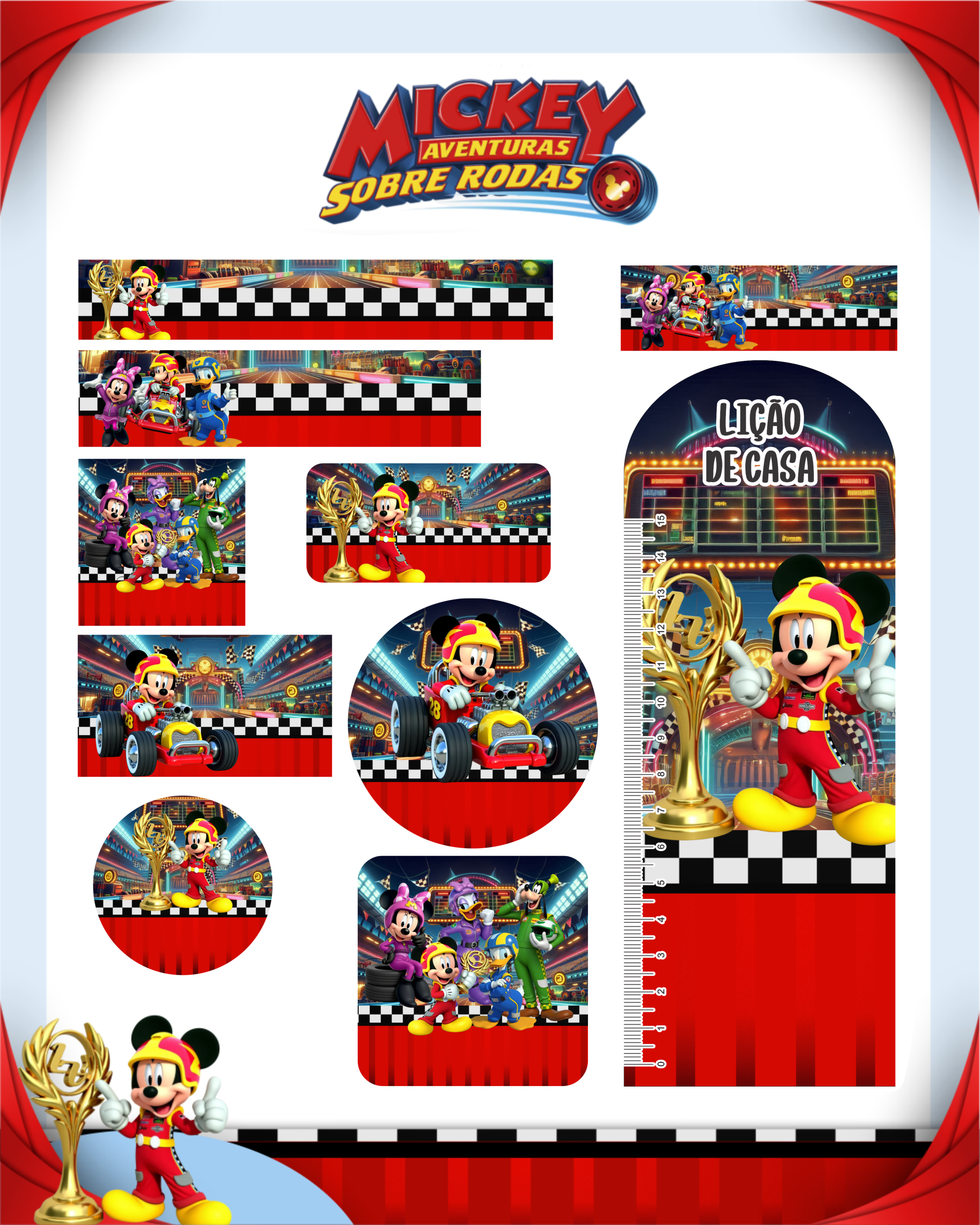 Arquivo Etiqueta Escolar Mickey Aventuras Sobre Rodas 1