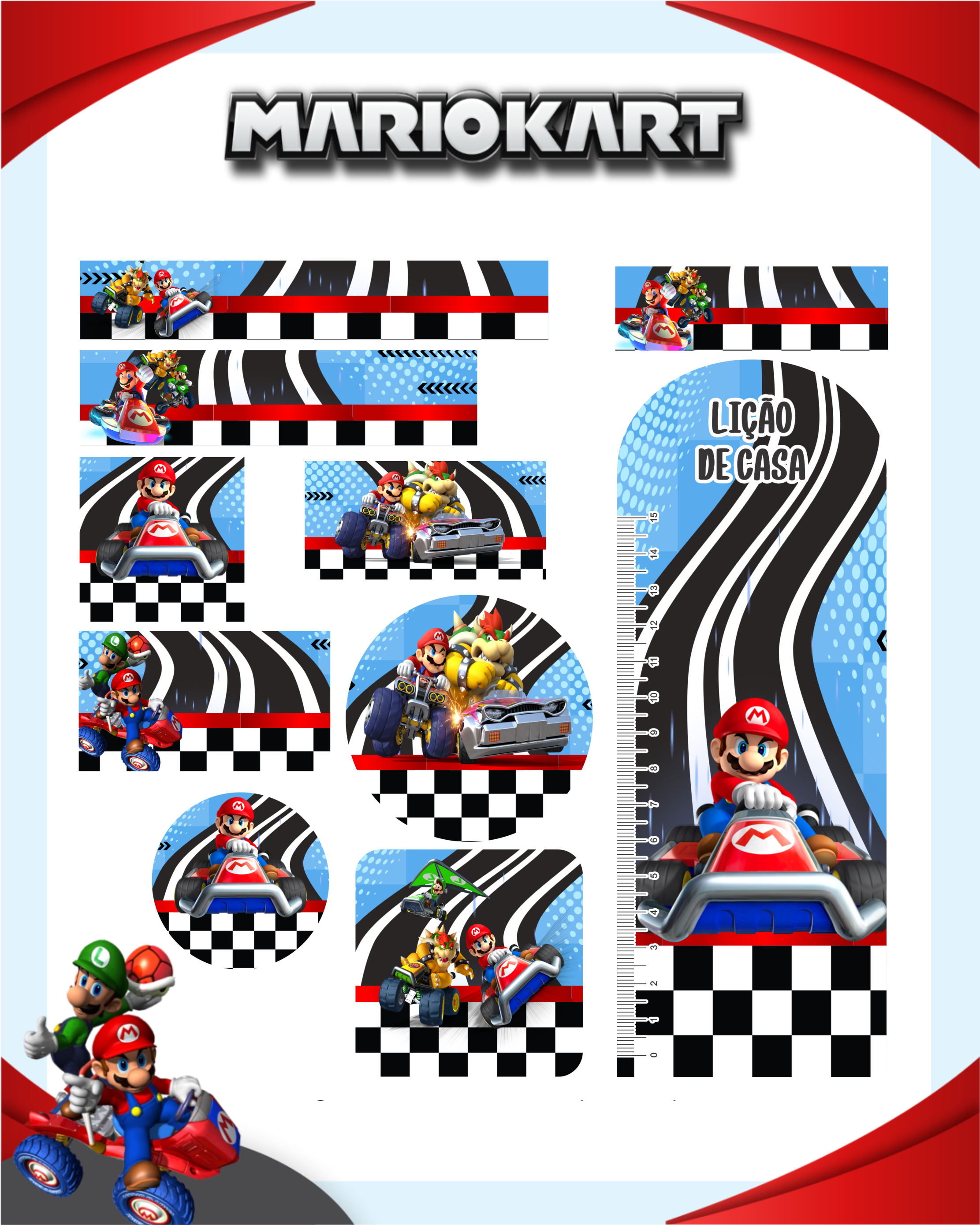 Arquivo Etiqueta Escolar Mario Kart 1