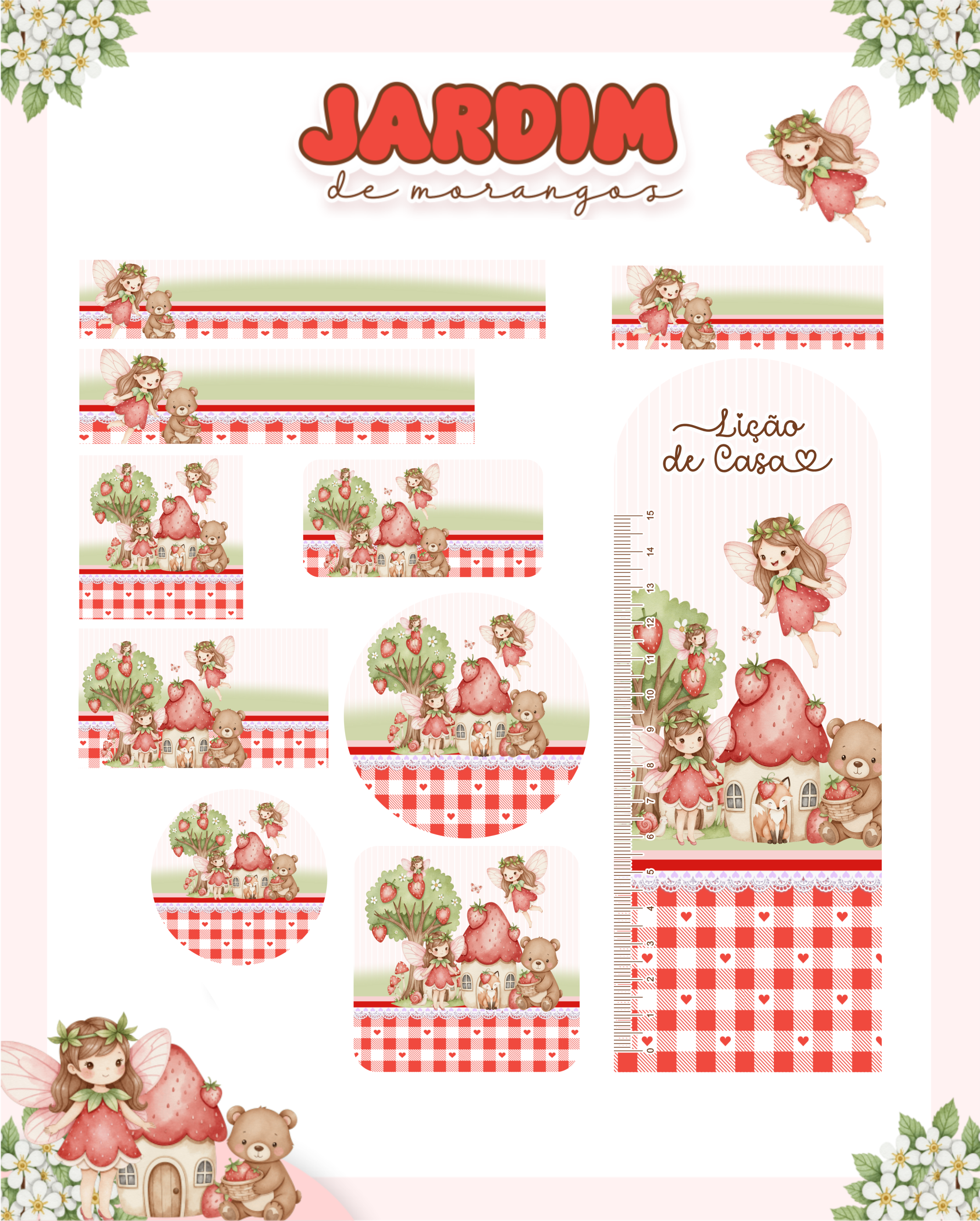Arquivo Etiqueta Escolar Jardim de Morangos 1