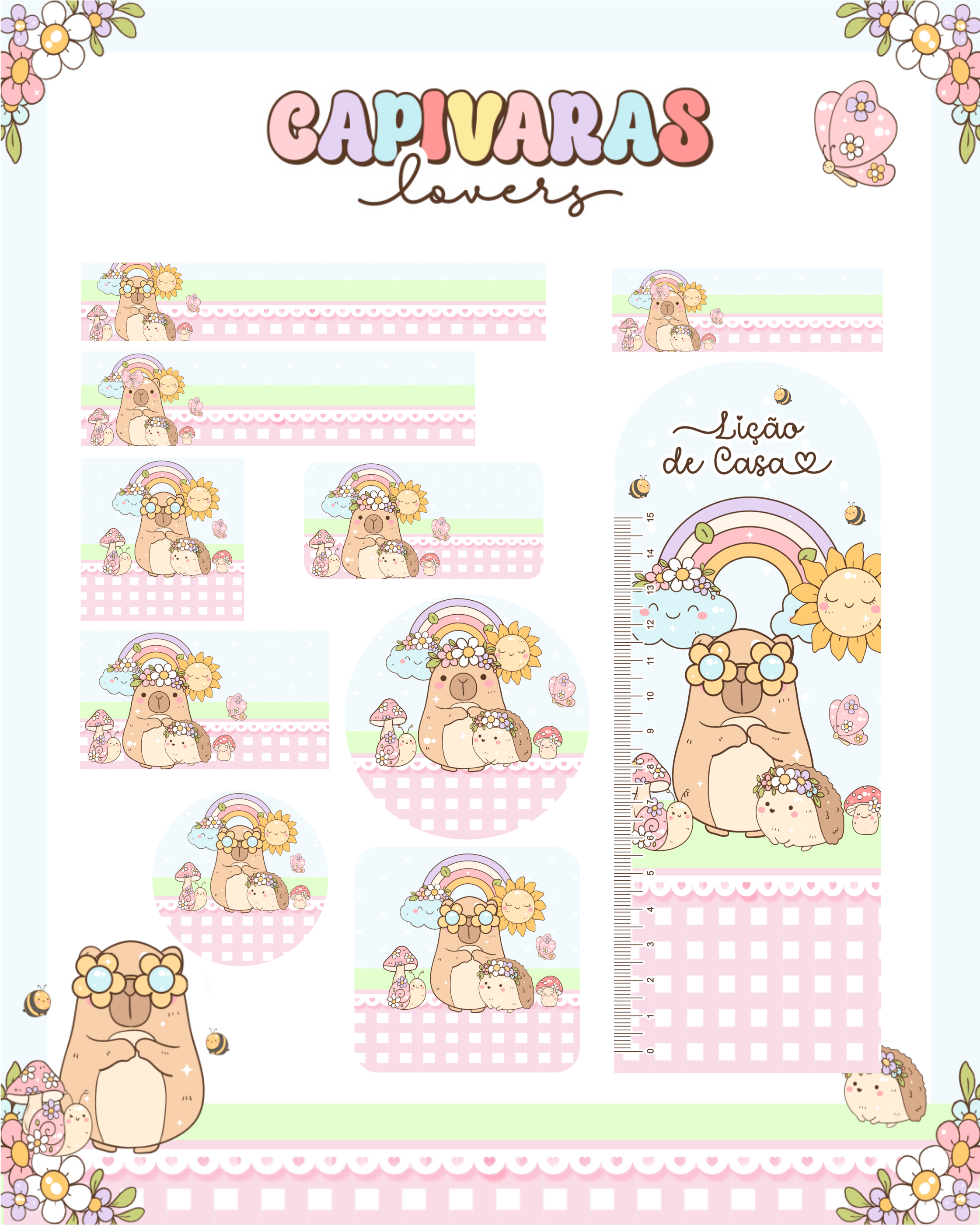 Arquivo Etiqueta Escolar Capivara Lovers 1