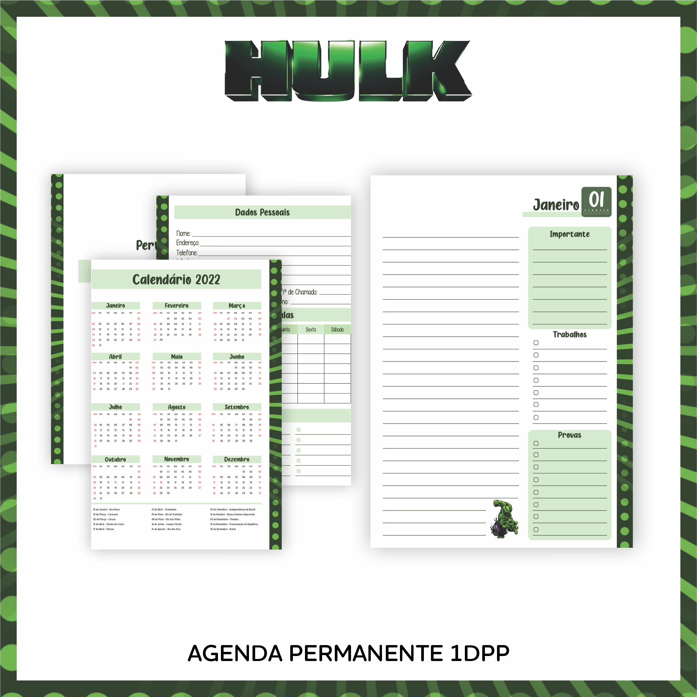 Arquivo Encadernação Escolar Hulk  4