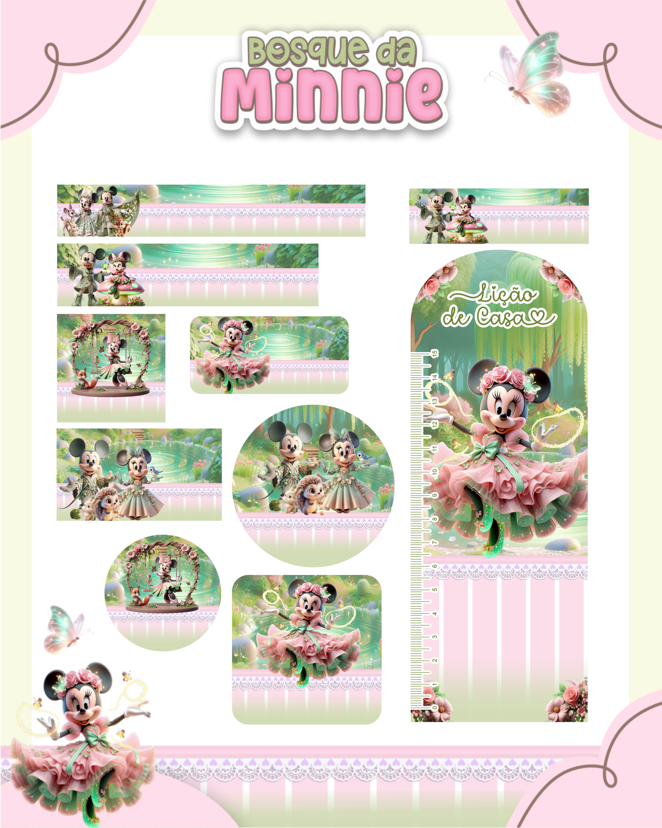 Arquivo Etiqueta Escolar Bosque da Minnie 1
