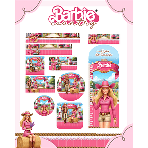 Arquivo Etiqueta Escolar Barbie Country