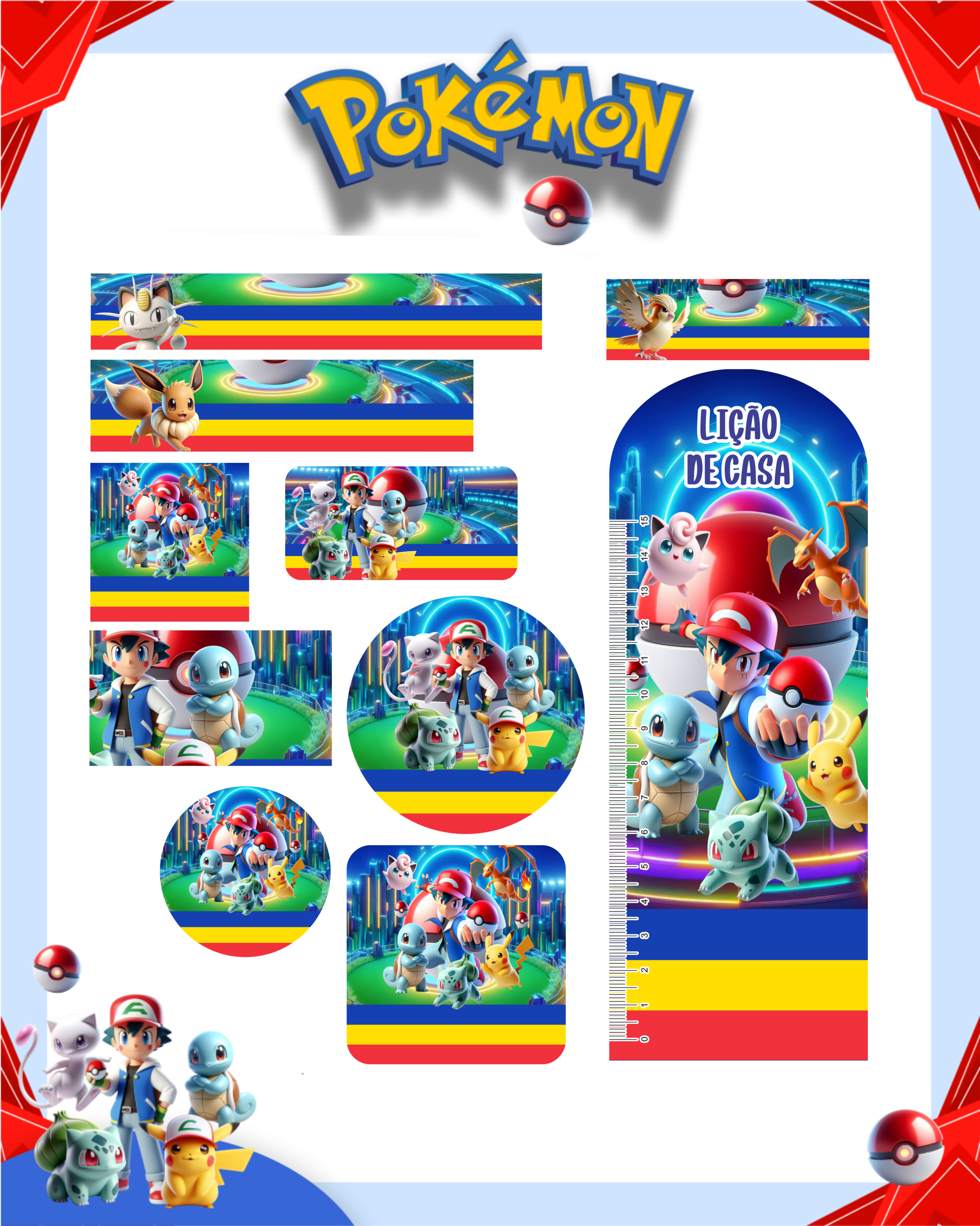Arquivo Etiqueta Escolar Pokémon 1