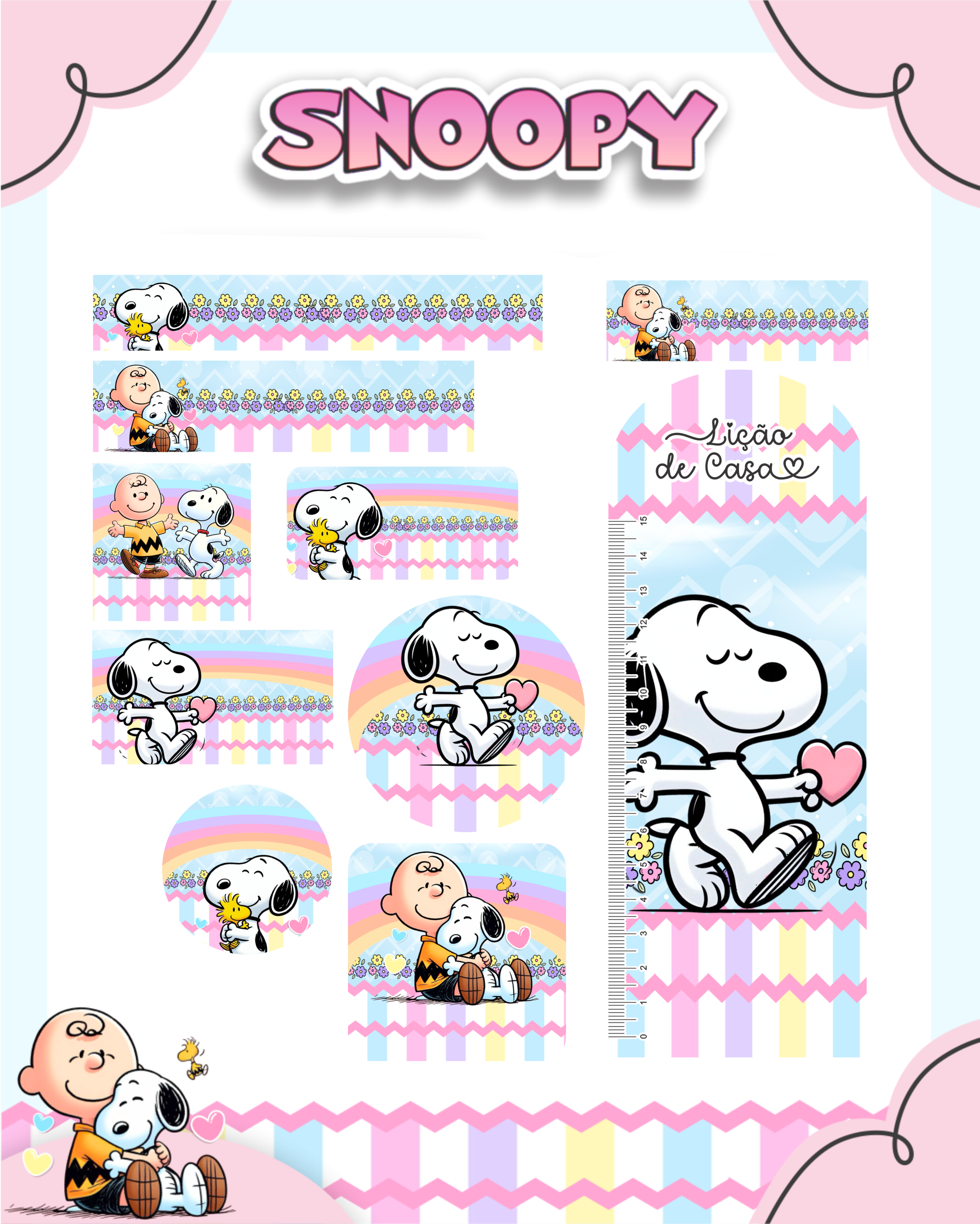 Arquivo Etiqueta Escolar Snoopy 1