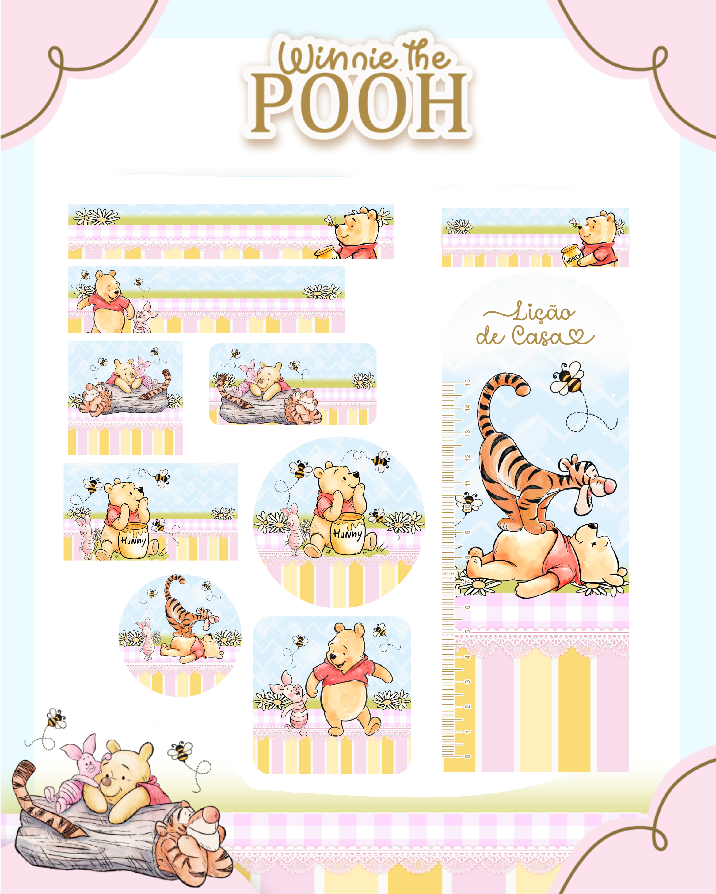 Arquivo Etiqueta Escolar Ursinho Pooh 1