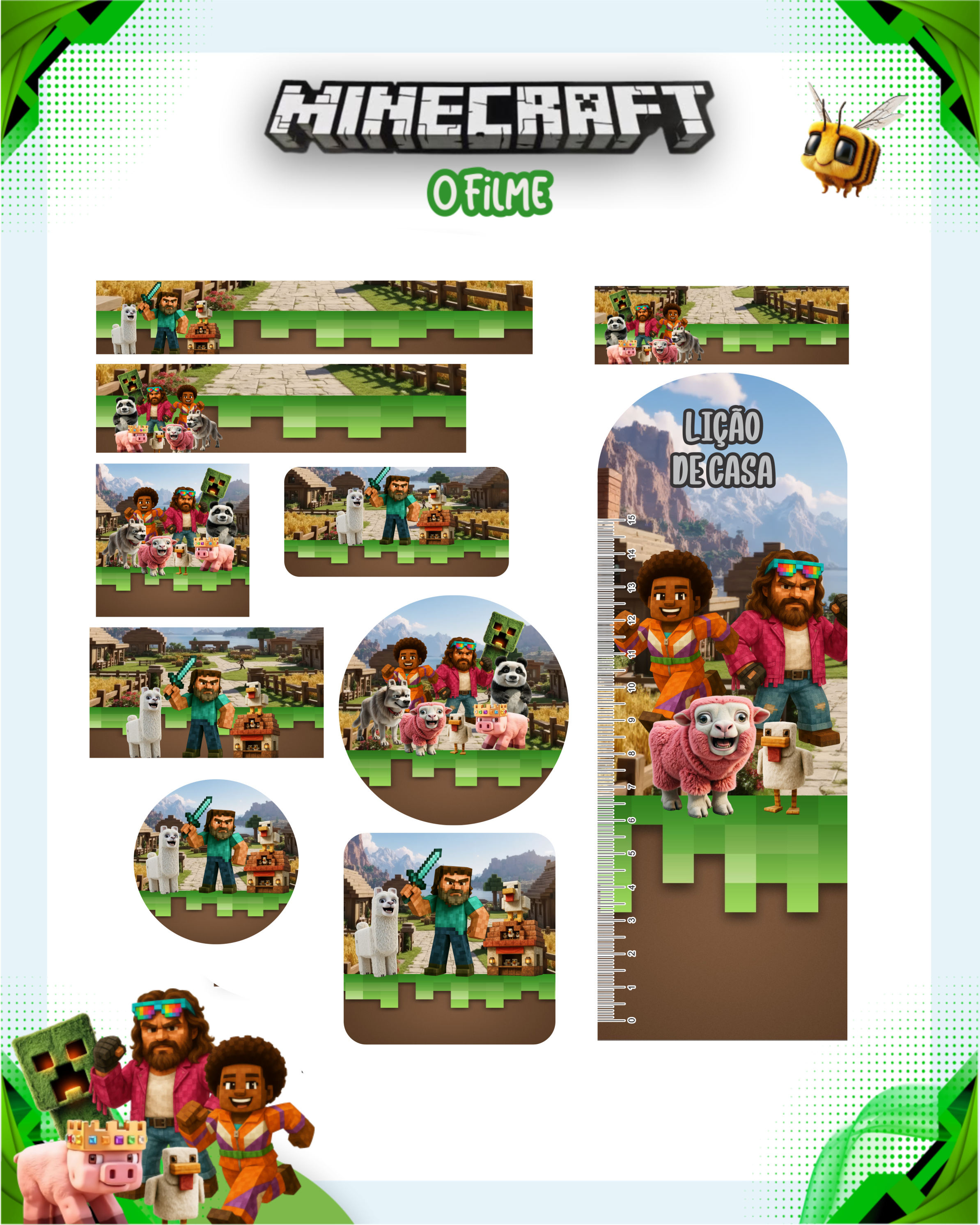 Arquivo Etiqueta Escolar Minecraft 1