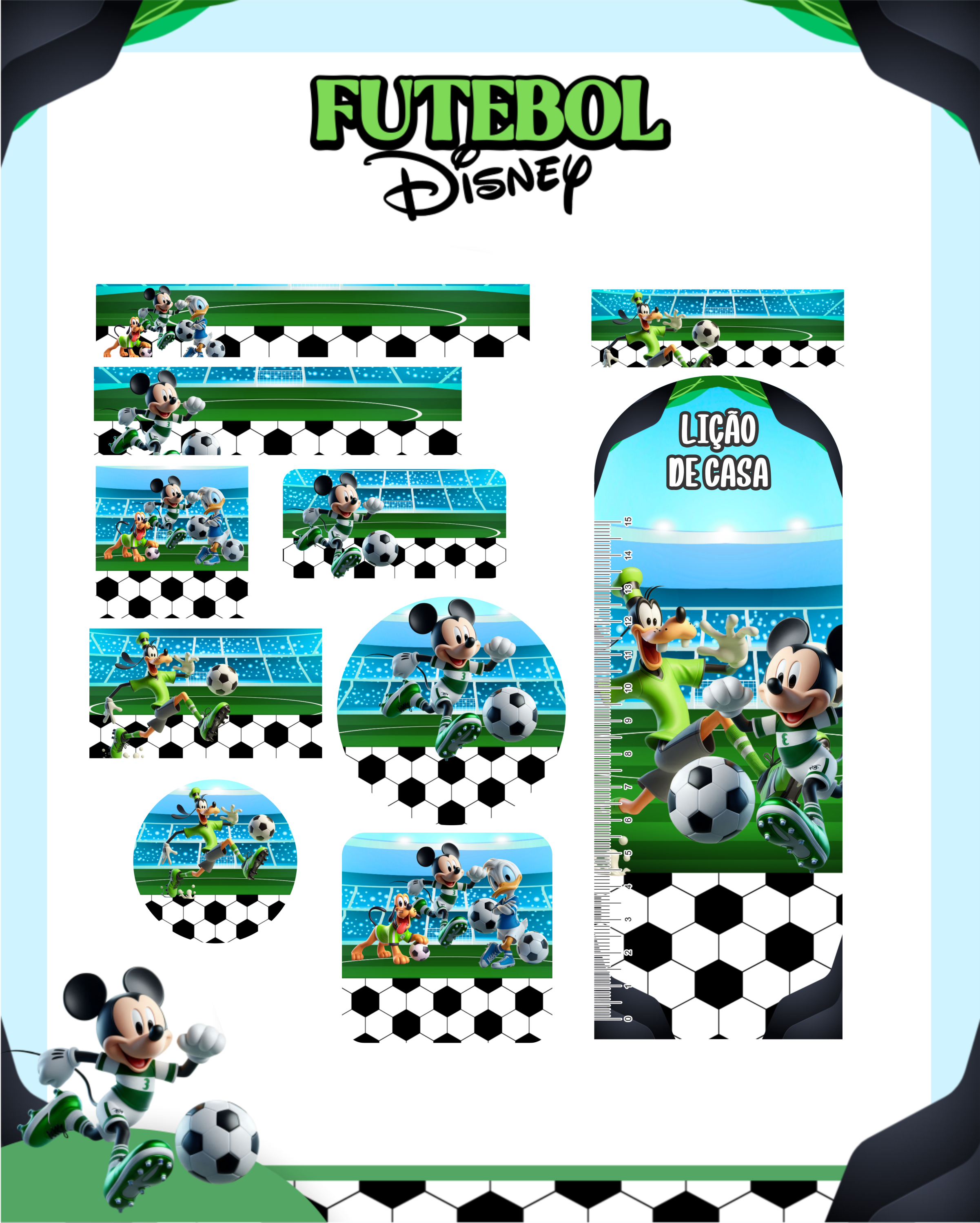 Arquivo Etiqueta Escolar Futebol Disney 1
