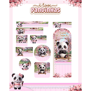Arquivo Etiqueta Escolar I love Pandinhas